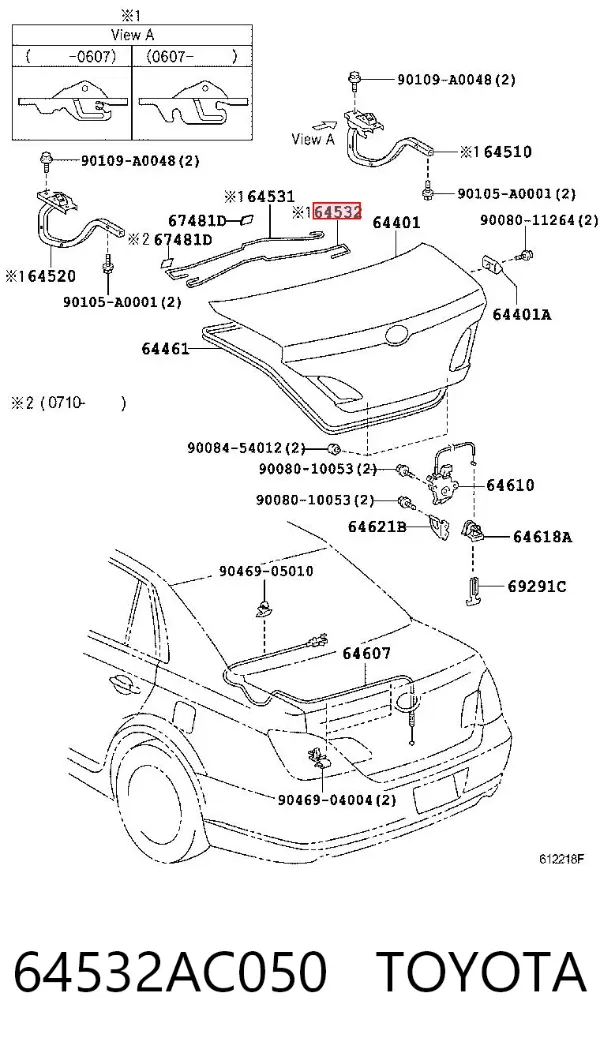 Амортизатор багажника 64532AC050 Toyota