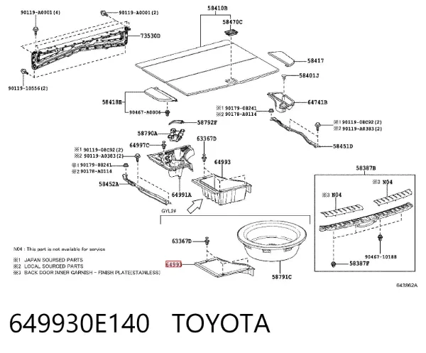  649930E140 Toyota