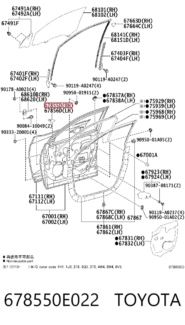  678550E022 Toyota