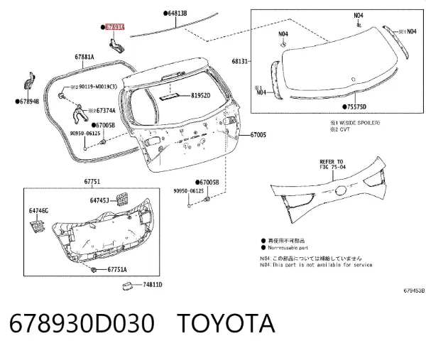  678930D030 Toyota