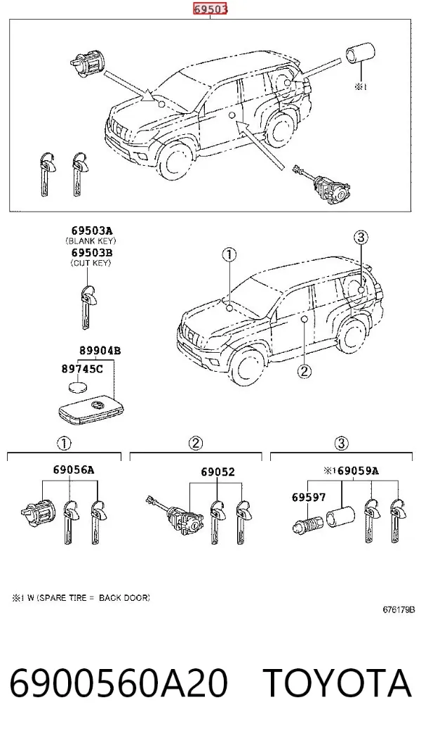 Личинки замков Toyota Land Cruiser PRADO