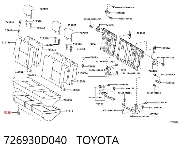  726930D040 Toyota