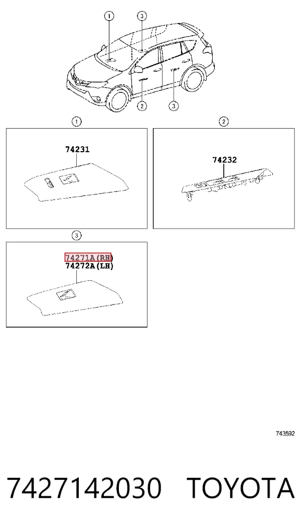 Кнопка стеклоподъемника передняя 7427142030 Toyota