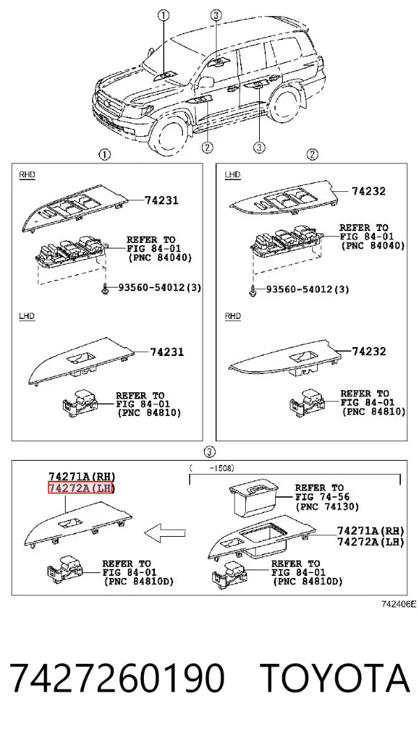  7427260190 Toyota