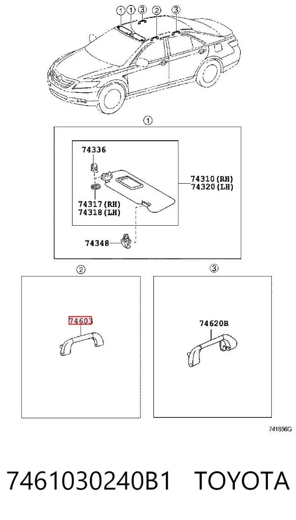 Ручка передней стойки салона 7461030240B1 Toyota