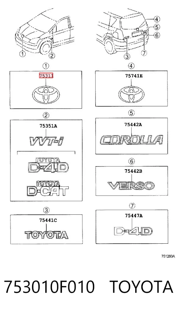  753010F010 Toyota