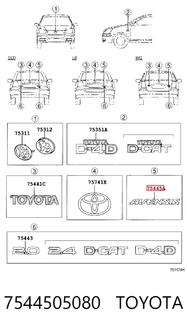  7544505080 Toyota