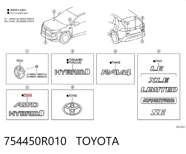  754450R010 Toyota