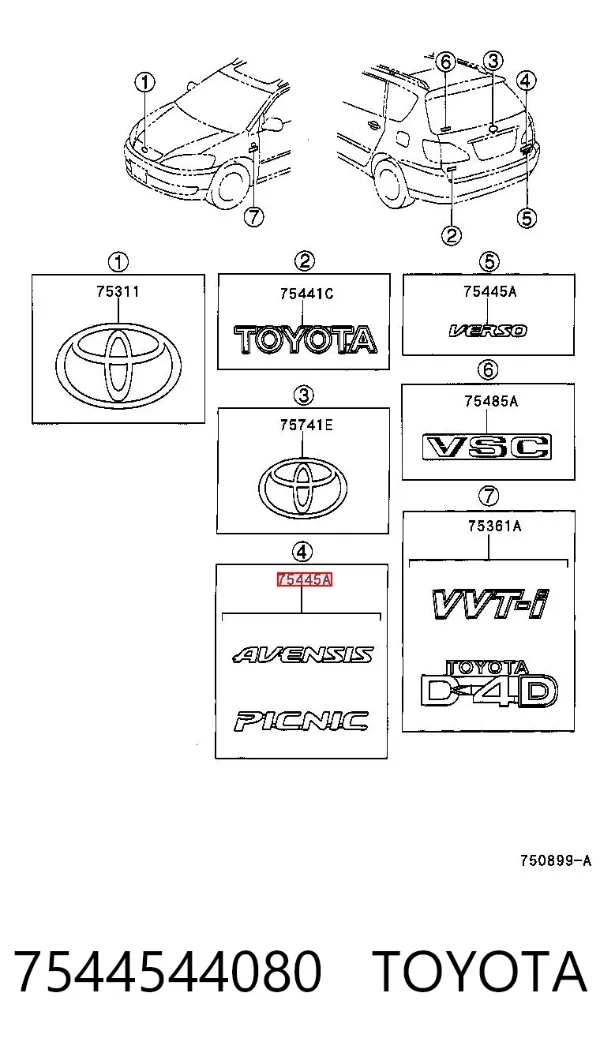  7544544080 Toyota