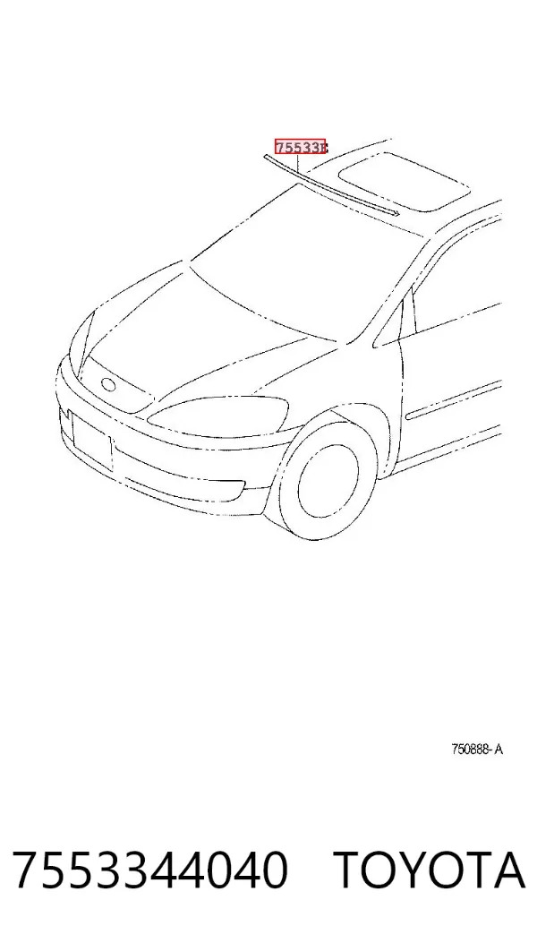 Молдинг лобового стекла 7553344040 Toyota