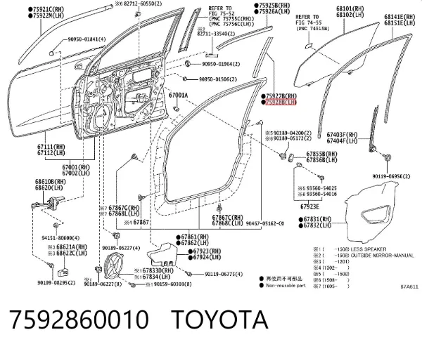  7592860010 Toyota