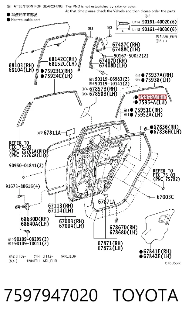  7597947020 Toyota
