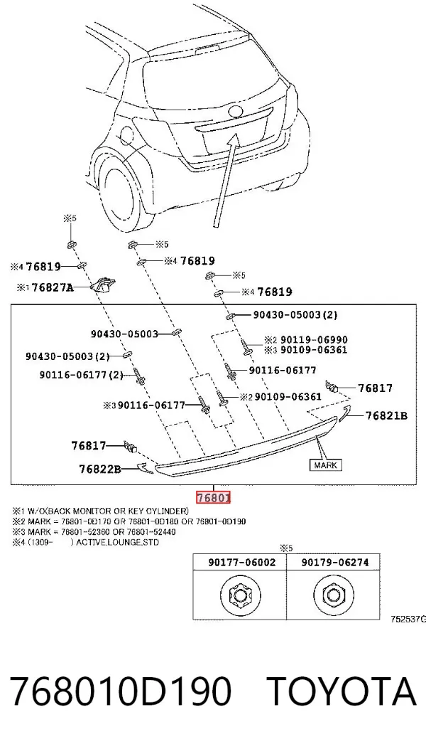  768010D190 Toyota