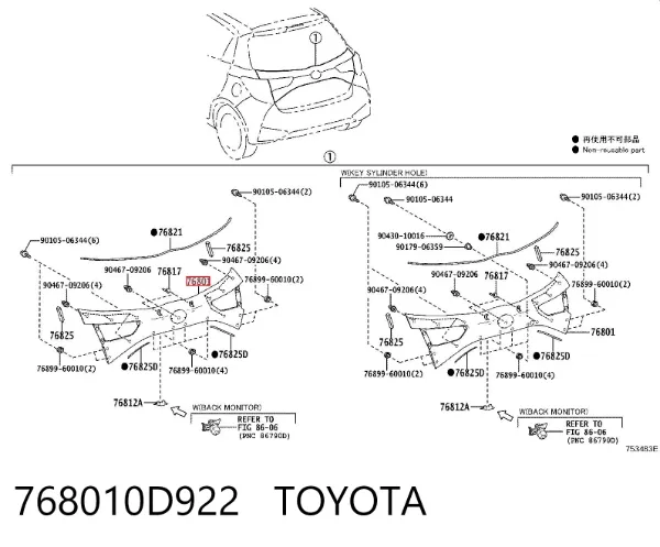  768010D922 Toyota