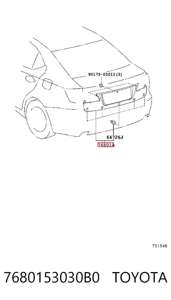  7680153030B0 Toyota
