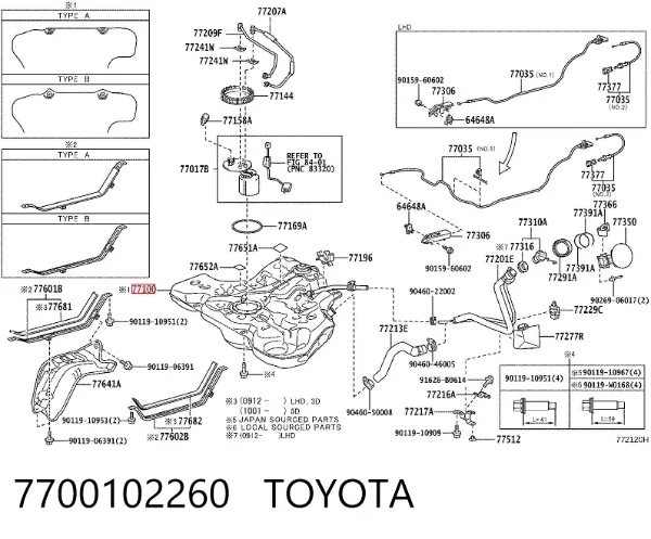Бензобак 7700102260 Toyota