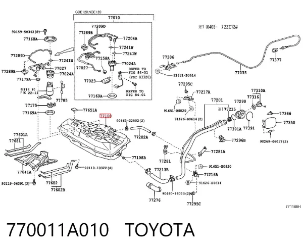 Бензобак 770011A010 Toyota
