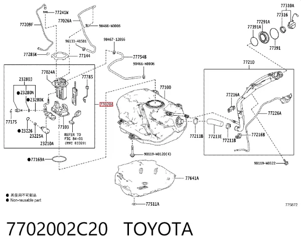 Бензонасос 7702002C20 Toyota