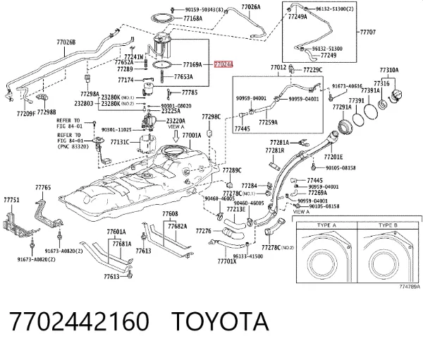 Топливный фильтр 7702442160 Toyota