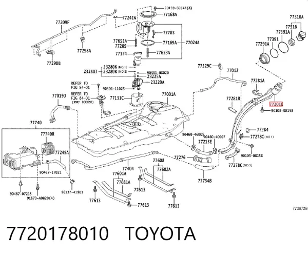 Горловина топливного бака 7720178010 Toyota