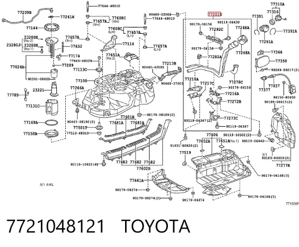 Горловина топливного бака 7721048121 Toyota