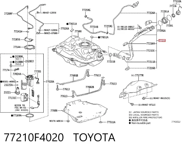 Горловина топливного бака 77210F4020 Toyota