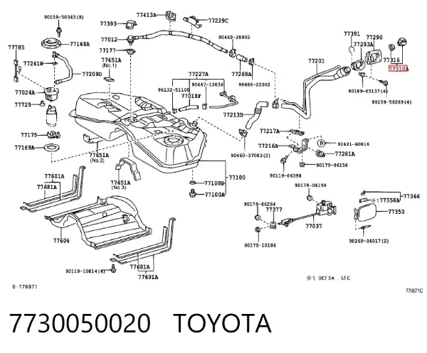 Крышка бензобака 7730050020 Toyota