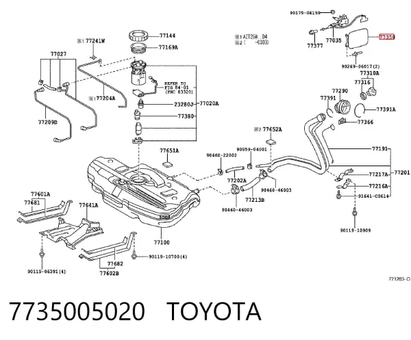 Лючок бензобака Toyota Avensis II