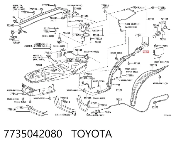 Лючок бензобака 7735042080 Toyota