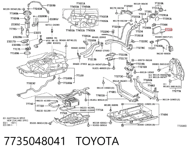 Лючок бензобака Lexus RX 330/350