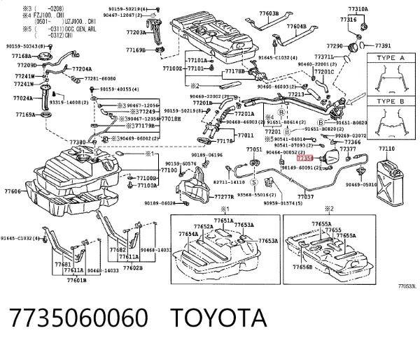 Лючок бензобака 7735060060 Toyota