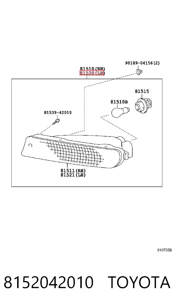 Поворотник левый 8152042010 Toyota