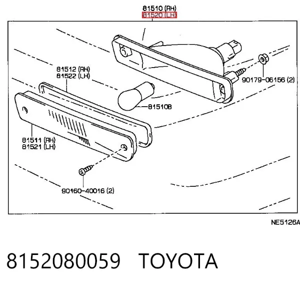 Поворотник левый Toyota Carina II