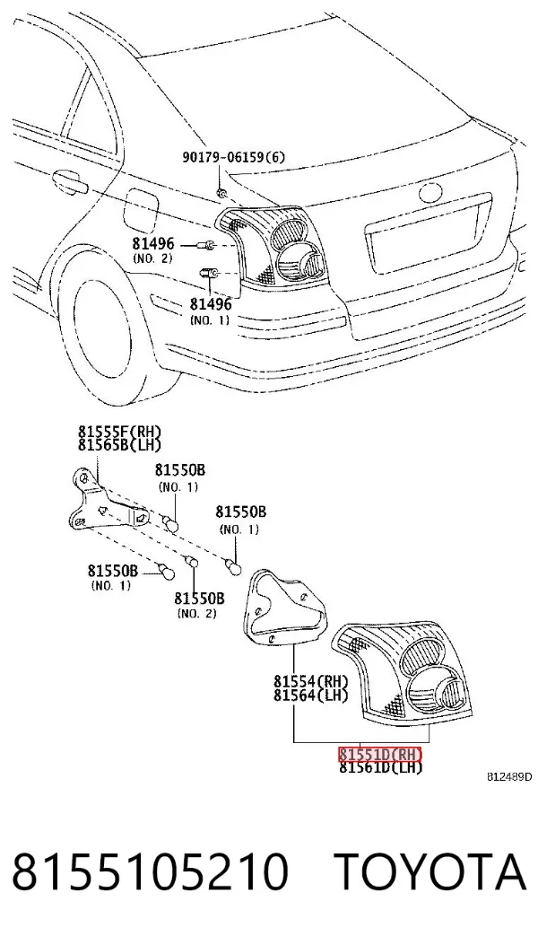 Задний фонарь 8155105210 Toyota