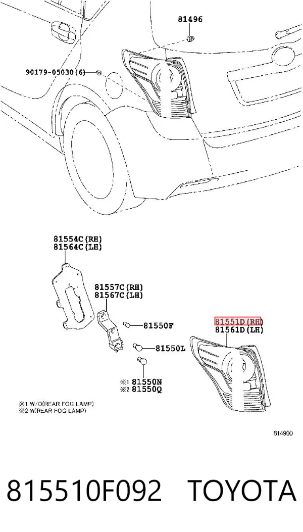 Задний фонарь 815510F092 Toyota