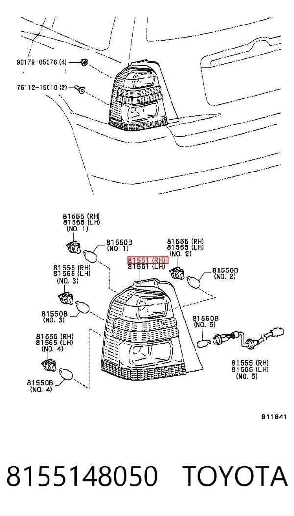 Задний фонарь 8155148050 Toyota