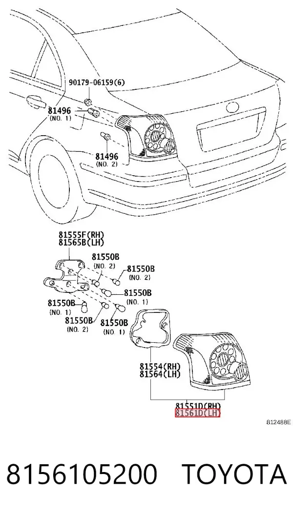 Фонарь задний левый 8156105200 Toyota
