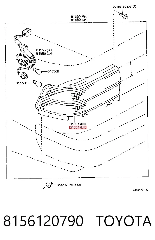 Фонарь задний левый Toyota Carina II