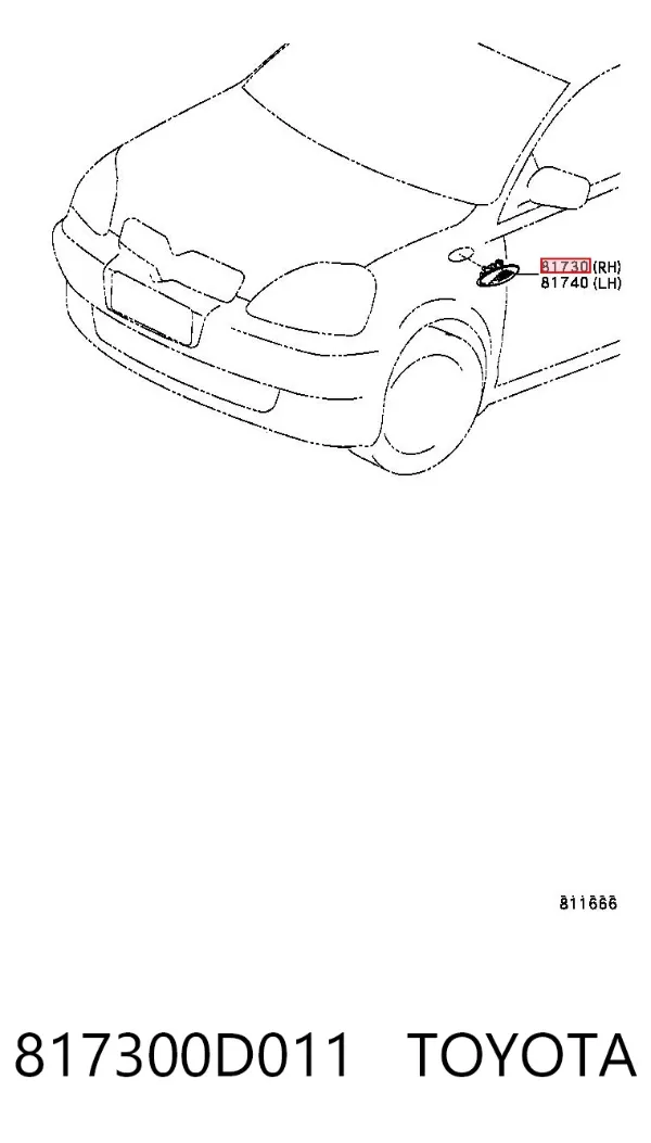 Поворотник правый 817300D011 Toyota