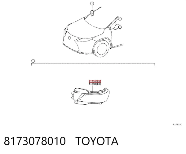 Поворотник правый Lexus RX 450H/350L/200T
