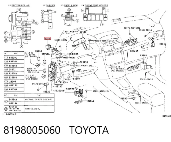 Реле поворотов 8198005060 Toyota