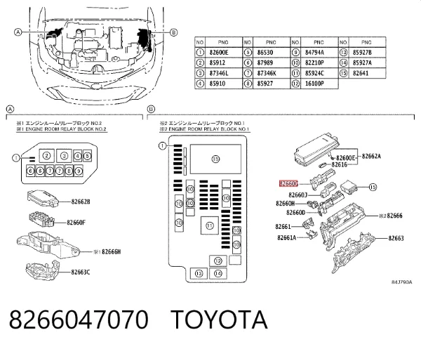 Блок предохранителей 8266047070 Toyota
