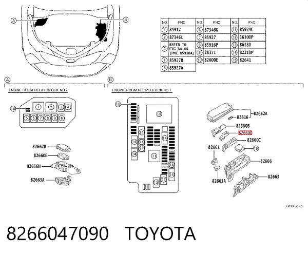 Блок предохранителей 8266047090 Toyota