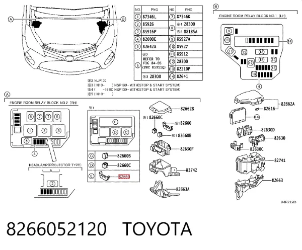 Блок предохранителей 8266052120 Toyota