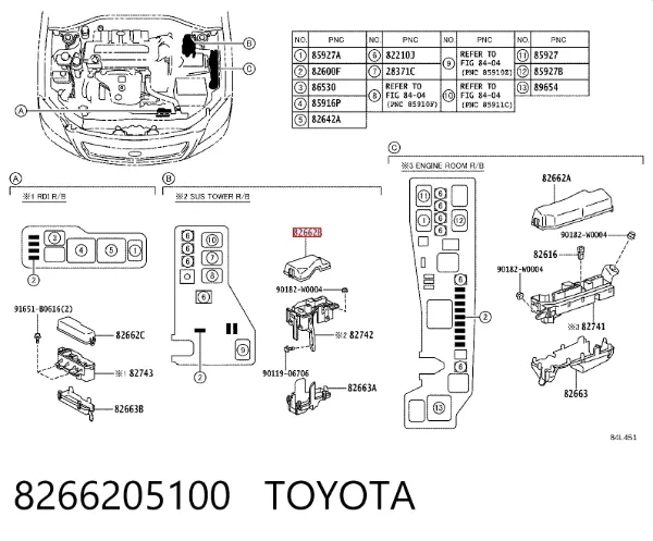  8266205100 Toyota