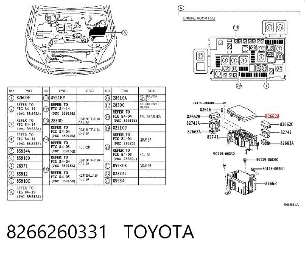 Крышка блока предохранителей 8266260331 Toyota
