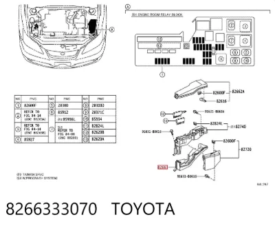 Корпус блока предохранителей TOYOTA 8266333070