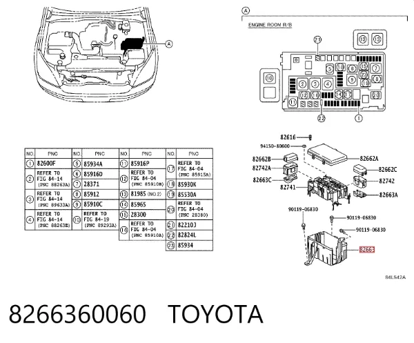 Корпус блока предохранителей 8266360060 Toyota