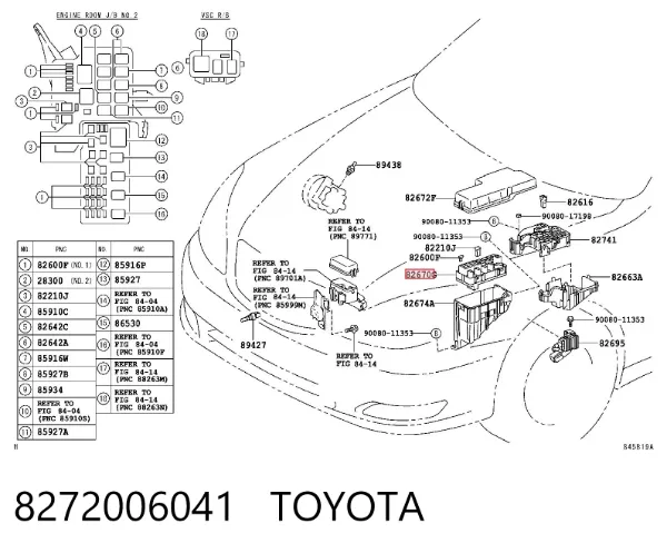 Блок предохранителей 8272006041 Toyota