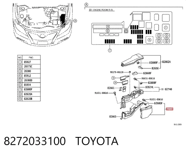 Блок предохранителей 8272033100 Toyota